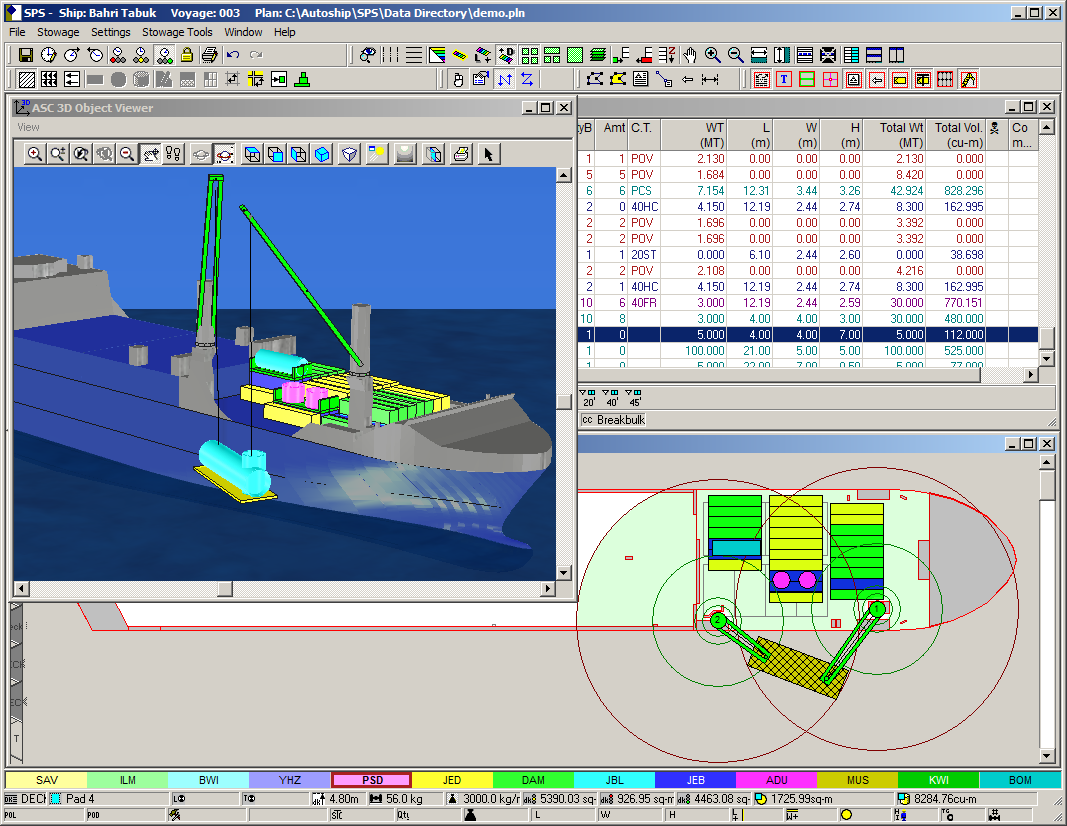 Screen capture of SPS with Bahri ship model