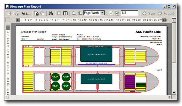 Break bulk stowage plan report in SPS