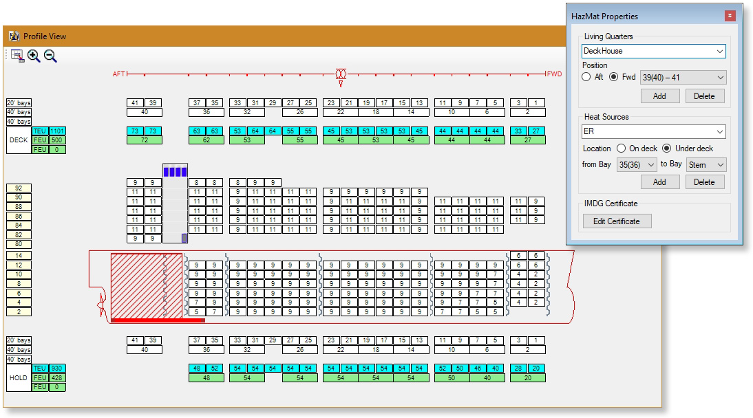 Ship Profile with HazMat elements ModelEditor ship profile with HazMat properties